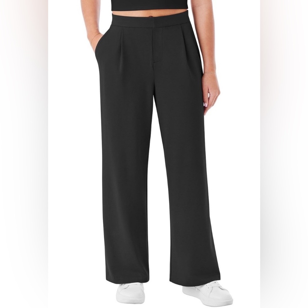 Black Wide-Leg Women’s Pants - Classic Pull-On Trousers